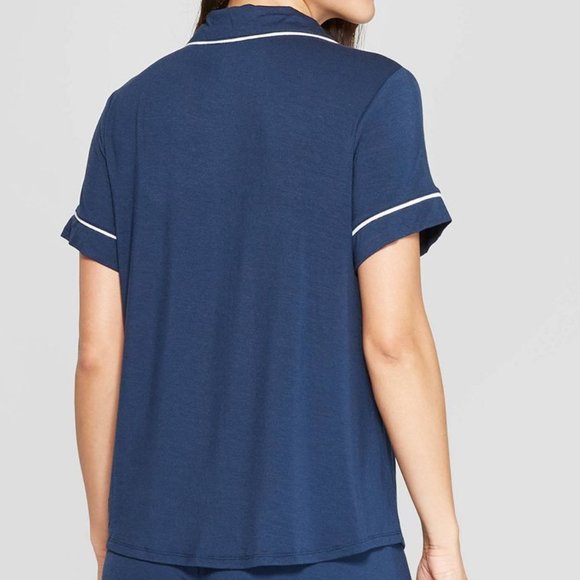 Stars Above Soft Short Sleeve PJ Top and Shorts Set Navy Size M - Picture 2 of 5